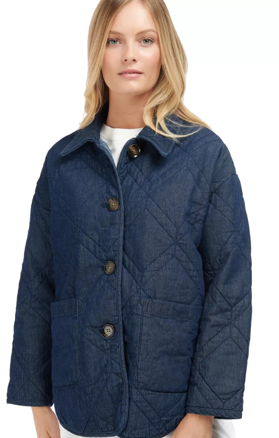 * Jackets | Ladies Barbour Denim Barrhead Quilted Shacket