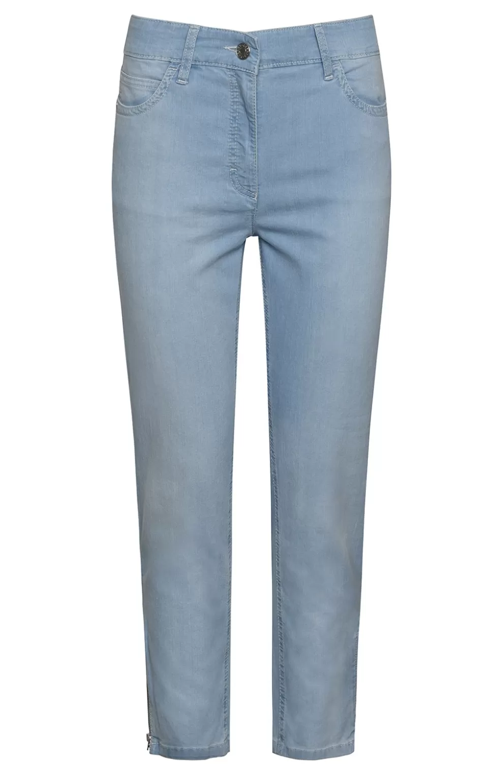 * Trousers | Ladies Denim Crop Zip Ankle Jeans