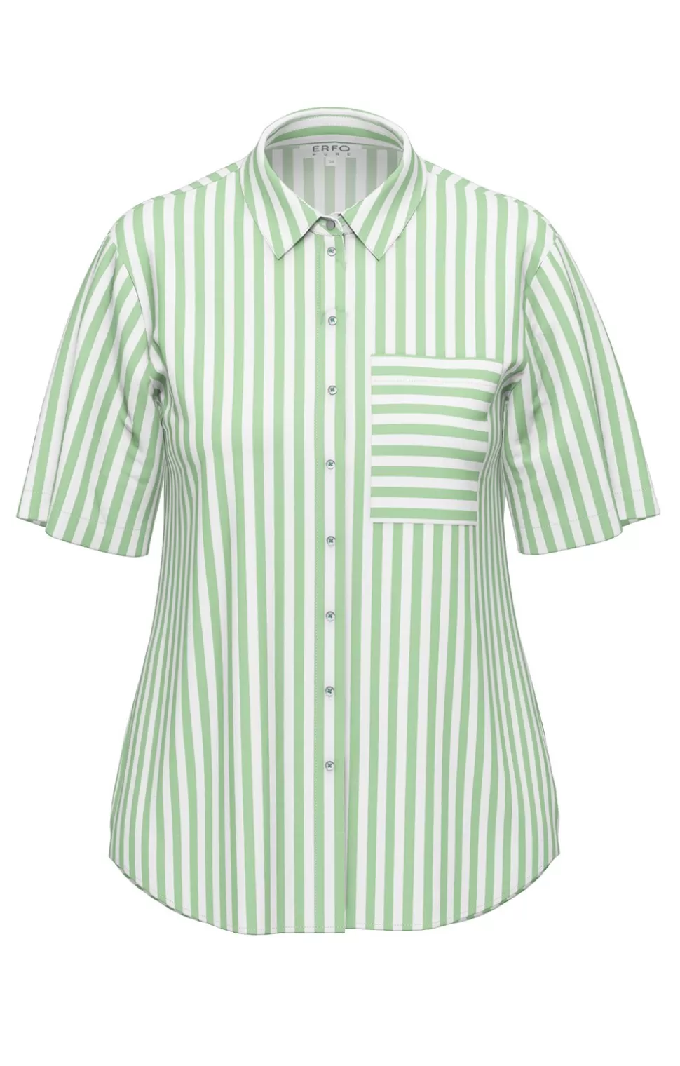 * Blouses & Shirts | Ladies Erfo Short Sleeved Stripe Shirt