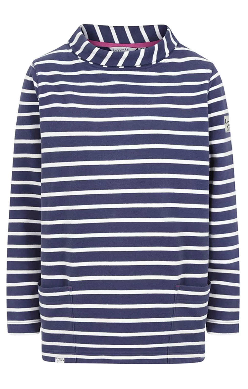 * Knitwear | Ladies Lazy Jacks Stripe Roll Neck Sweatshirt