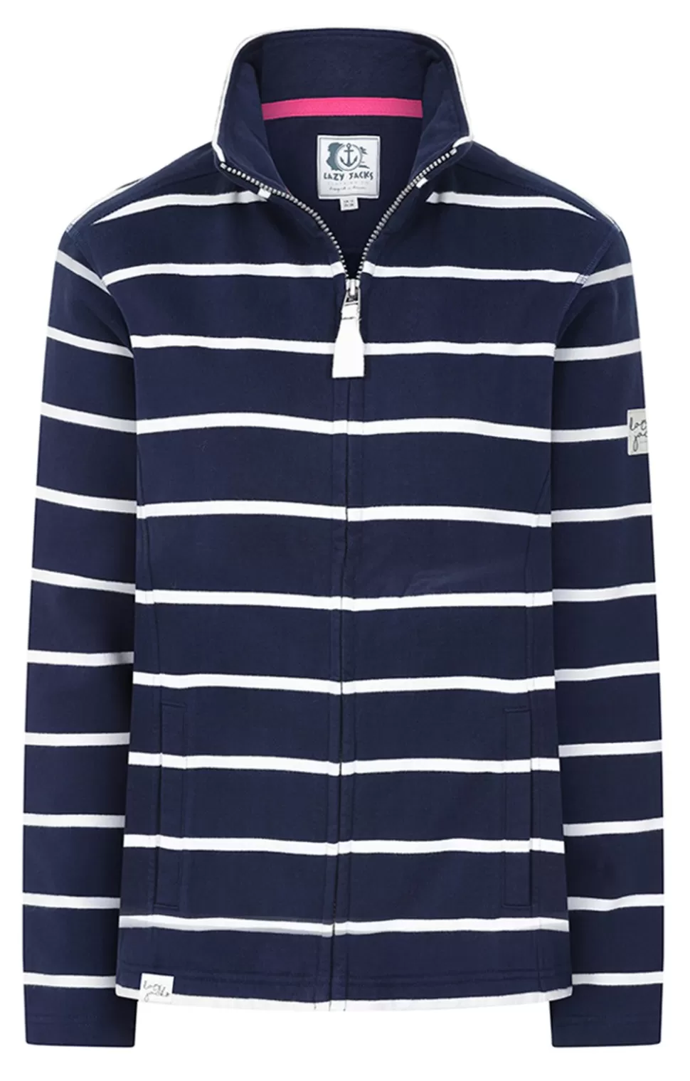 * Jackets | Ladies Lazy Jacks Stripe Zip Through Jacket