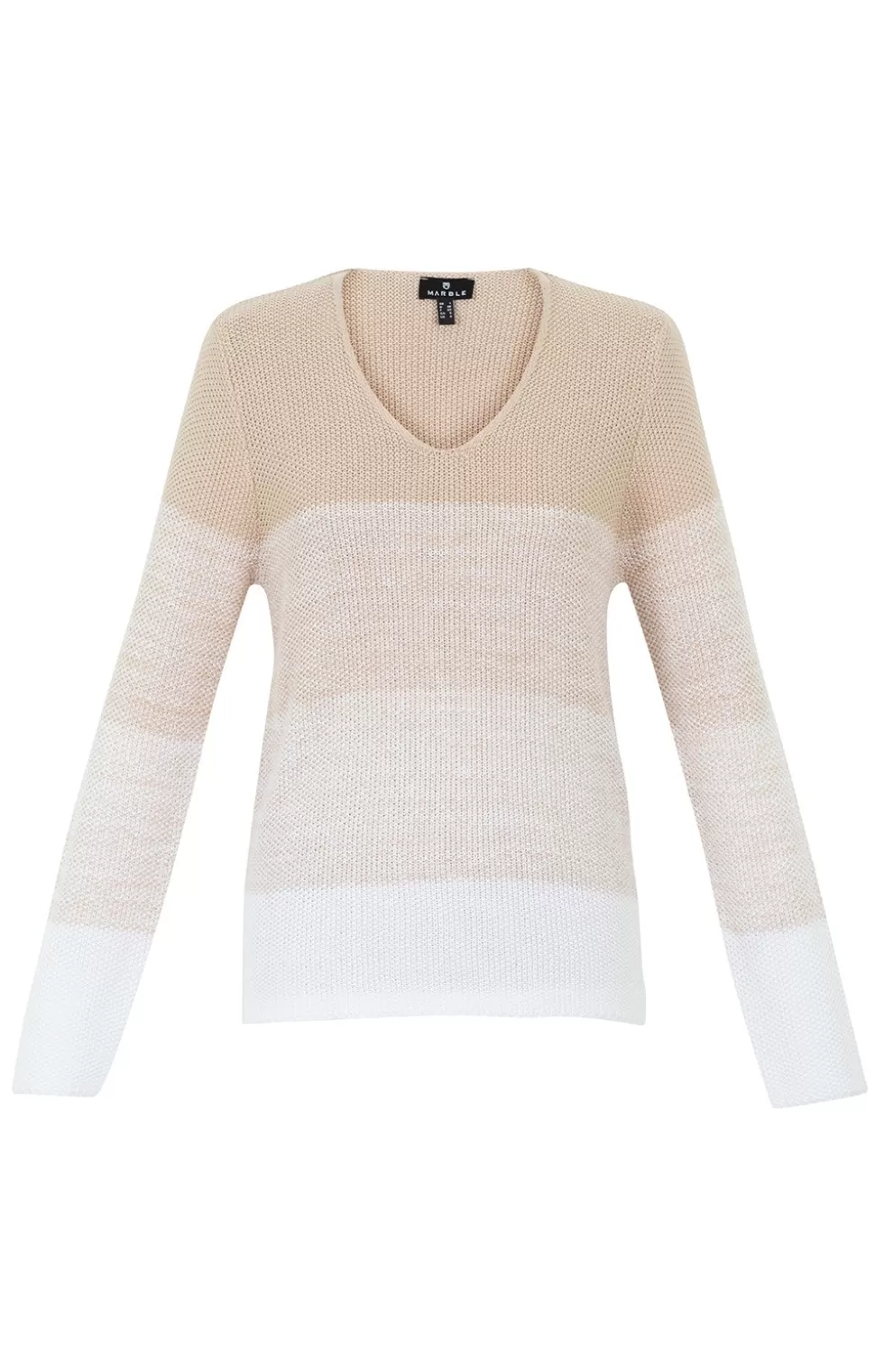 * Knitwear | Ladies Marble Block Striped Jumper