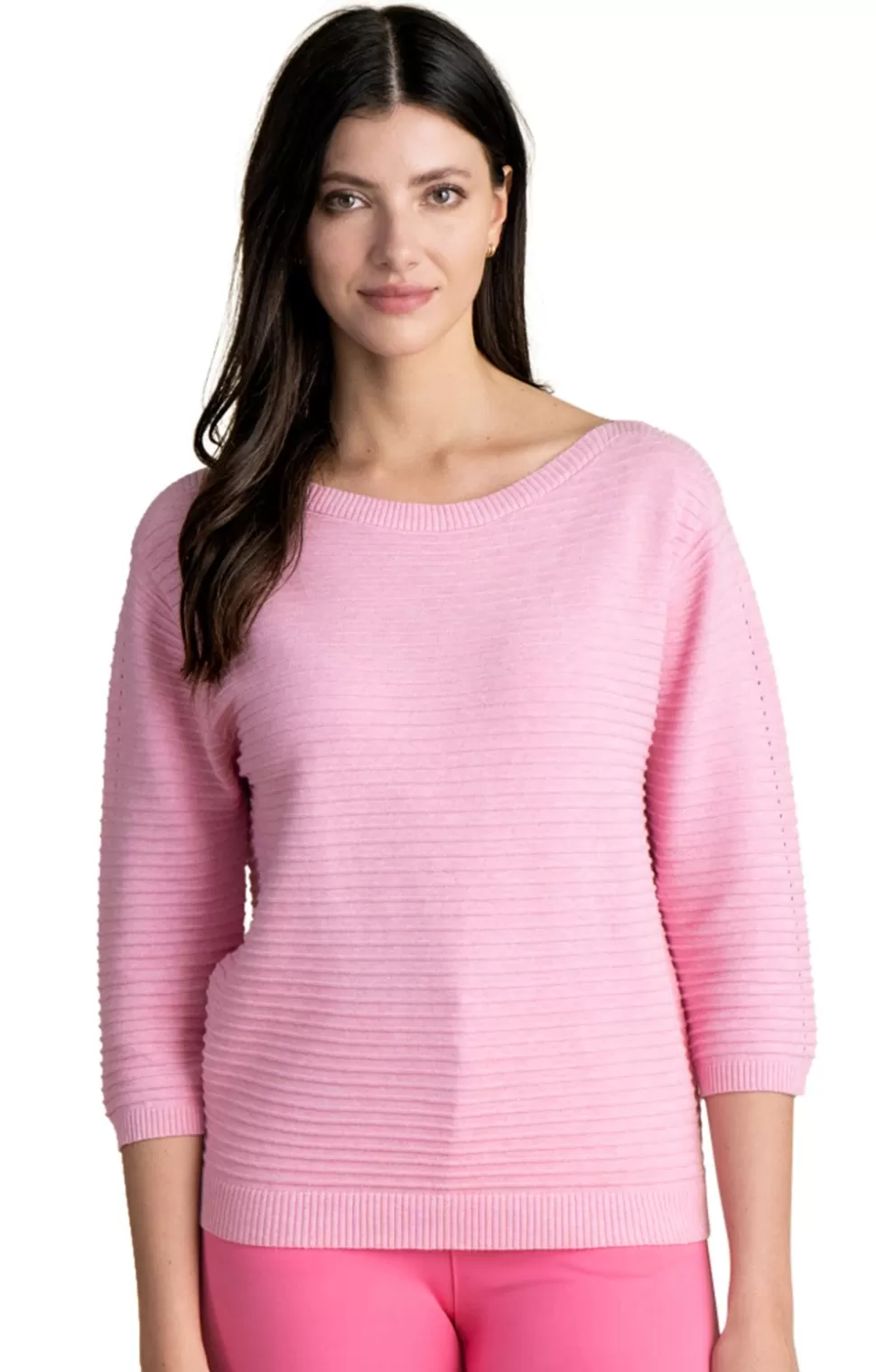 * Knitwear | Ladies Marble Boat Neck Ribbed Sweater