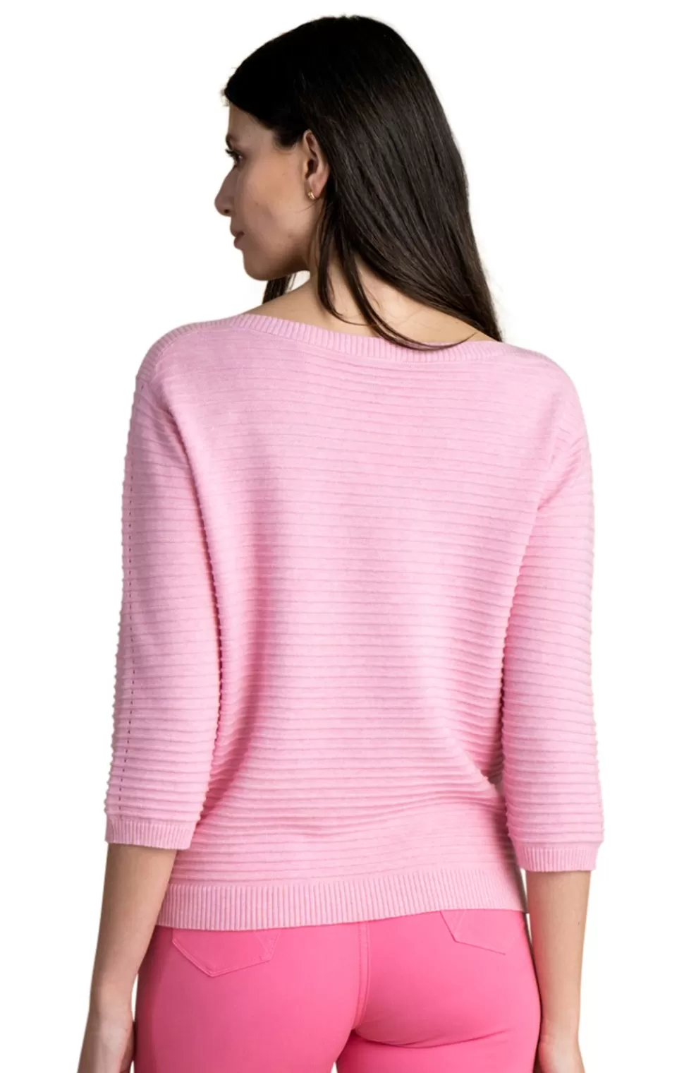 * Knitwear | Ladies Marble Boat Neck Ribbed Sweater