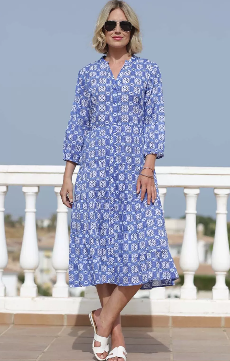 * Dresses | Ladies Pomodoro Batik Shirt Dress